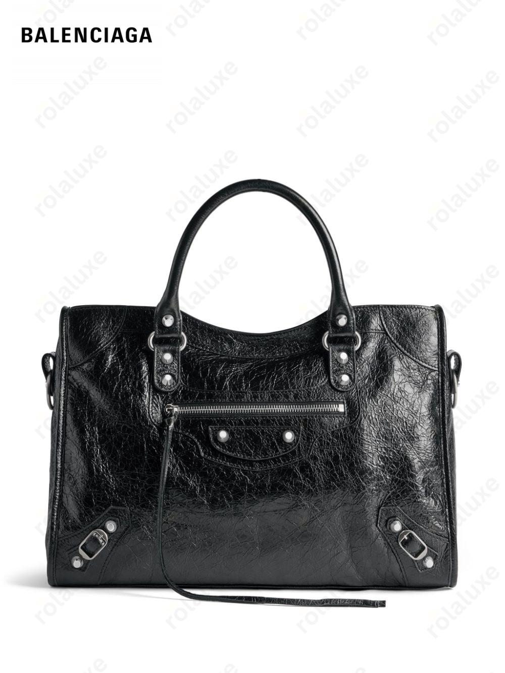 medium Le City textured-leather tote bag