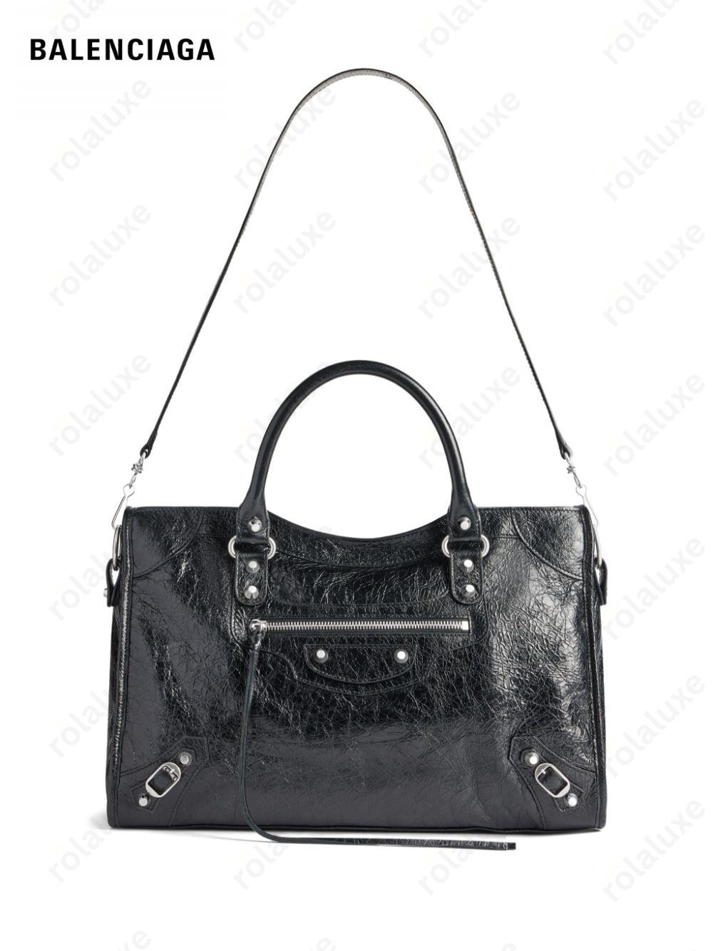 medium Le City textured-leather tote bag