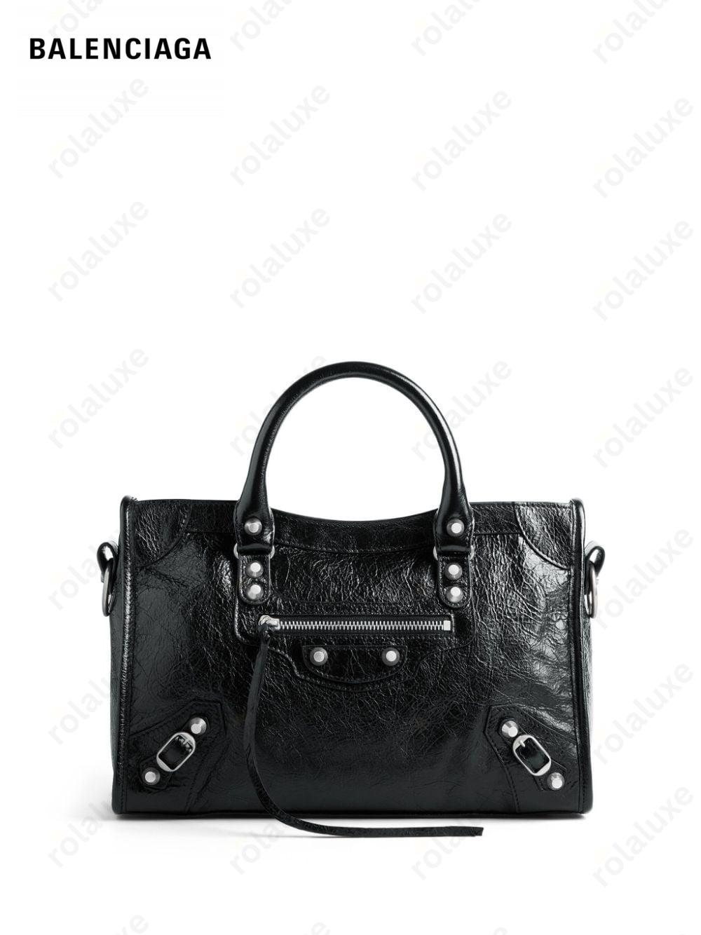 small Le City textured-leather tote bag