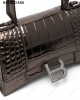 Hourglass XS crocodile-embossed tote bag