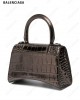 Hourglass XS crocodile-embossed tote bag