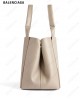 embossed-logo leather tote bag