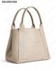 embossed-logo leather tote bag