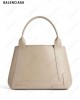 embossed-logo leather tote bag