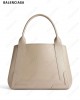 embossed-logo leather tote bag