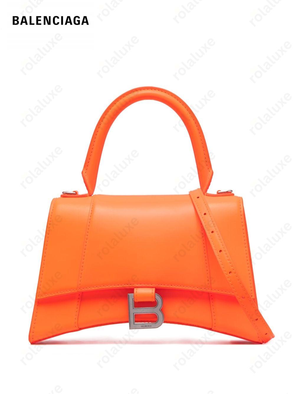 Hourglass small leather top handle bag