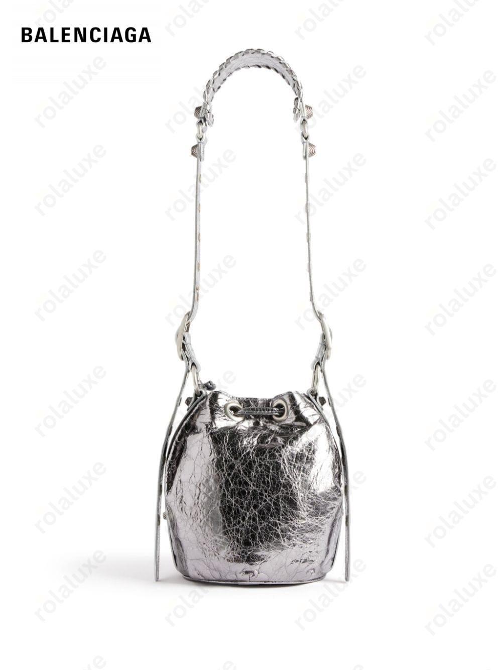 mini Le Cagole metallic-effect bucket bag