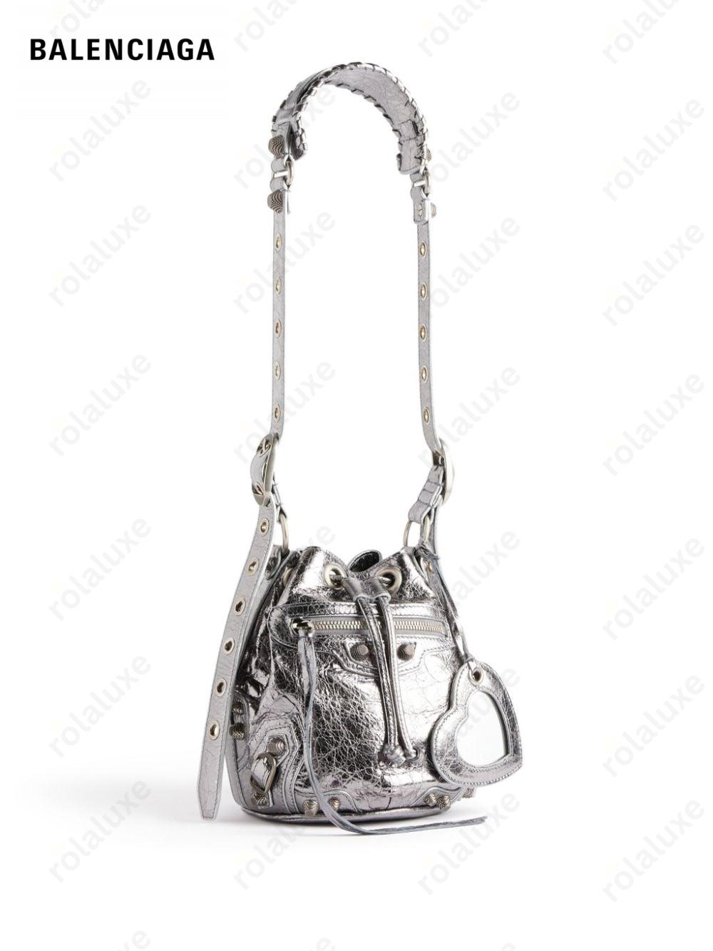 mini Le Cagole metallic-effect bucket bag