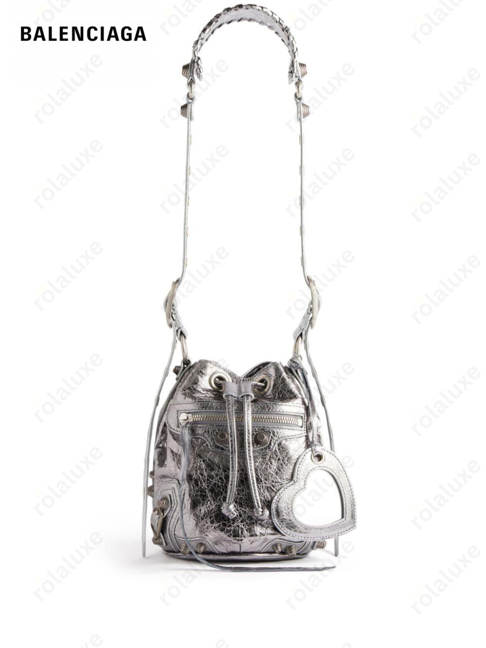 mini Le Cagole metallic-effect bucket bag