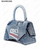 logo-print denim satchel bag