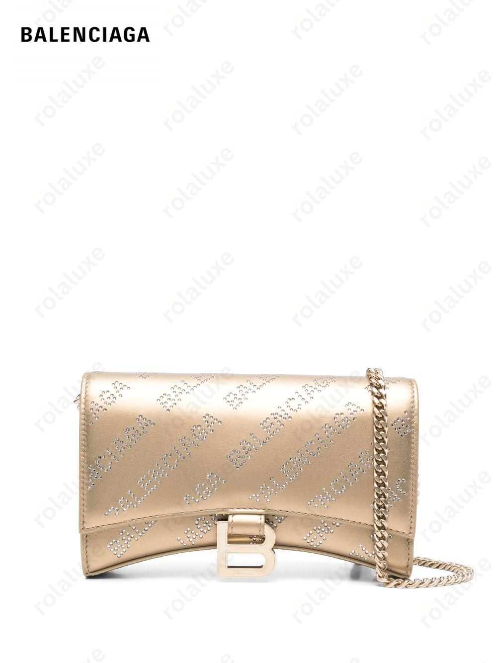 Hourglass rhinestone crossbody bag