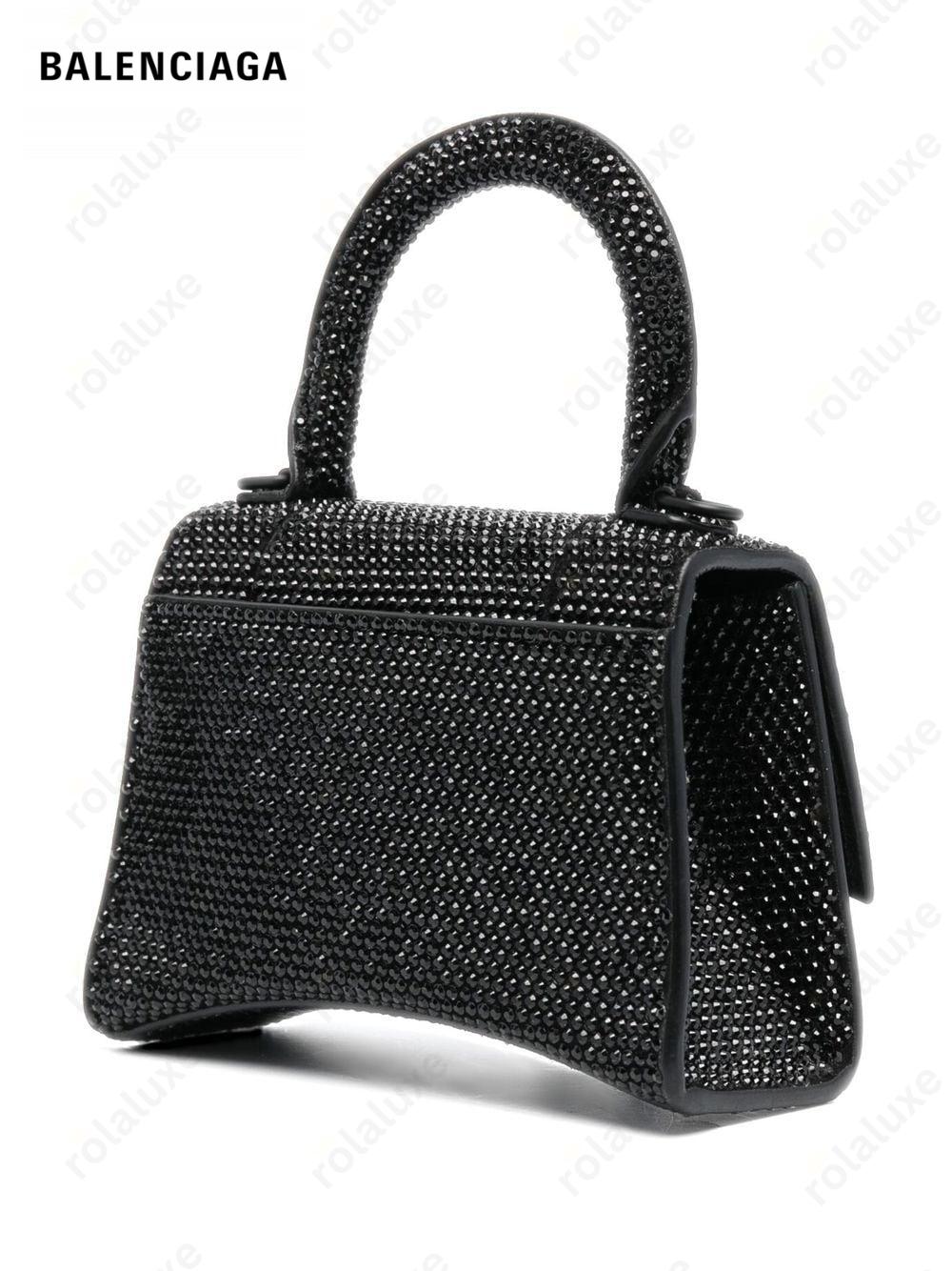 Hourglass crystal-embellished mini bag