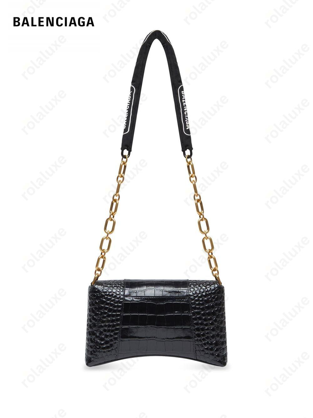 Downtown XS crocodile-embossed shoulder bag