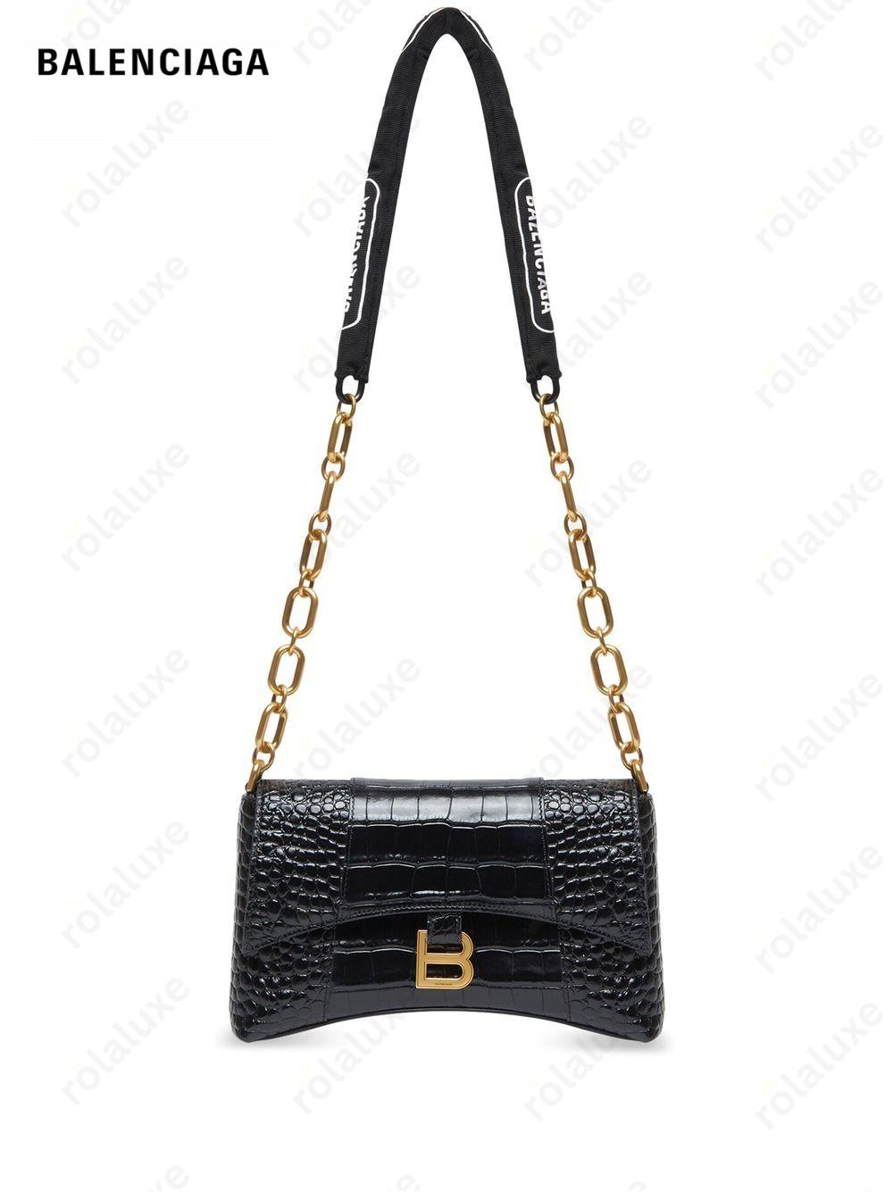 Downtown XS crocodile-embossed shoulder bag