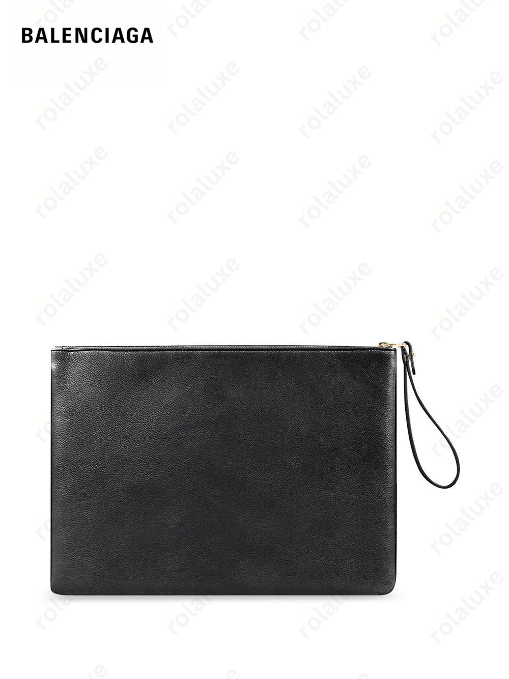 logo-print leather pouch