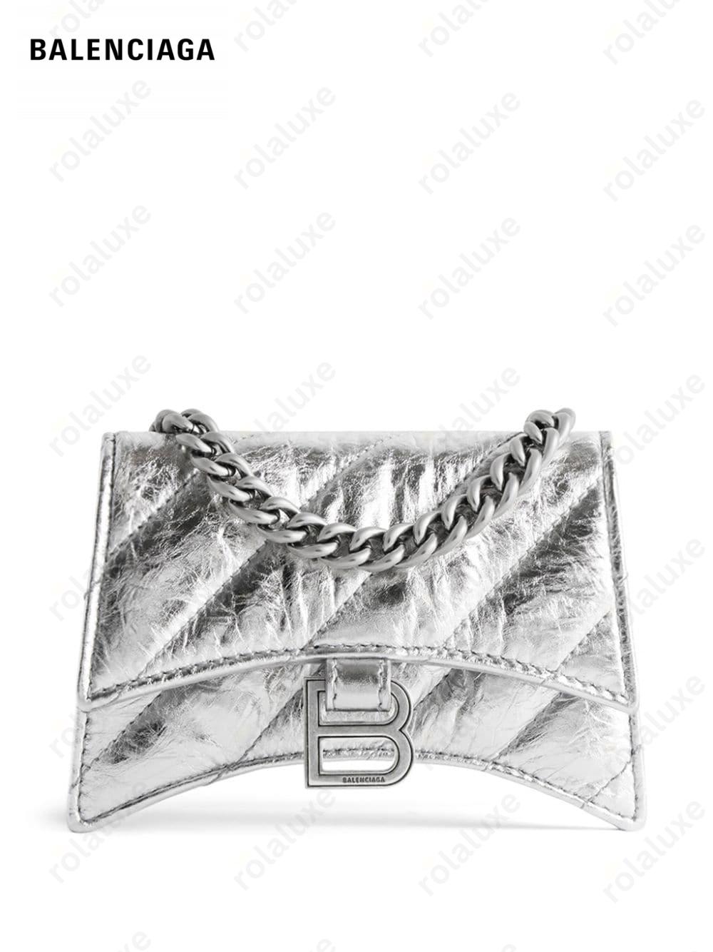 Crush metallic quilted mini bag