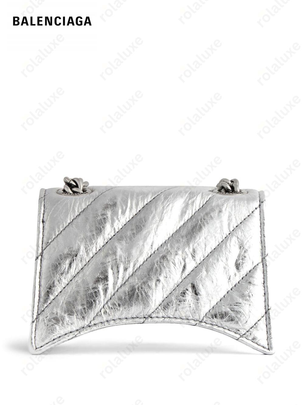 Crush metallic quilted mini bag