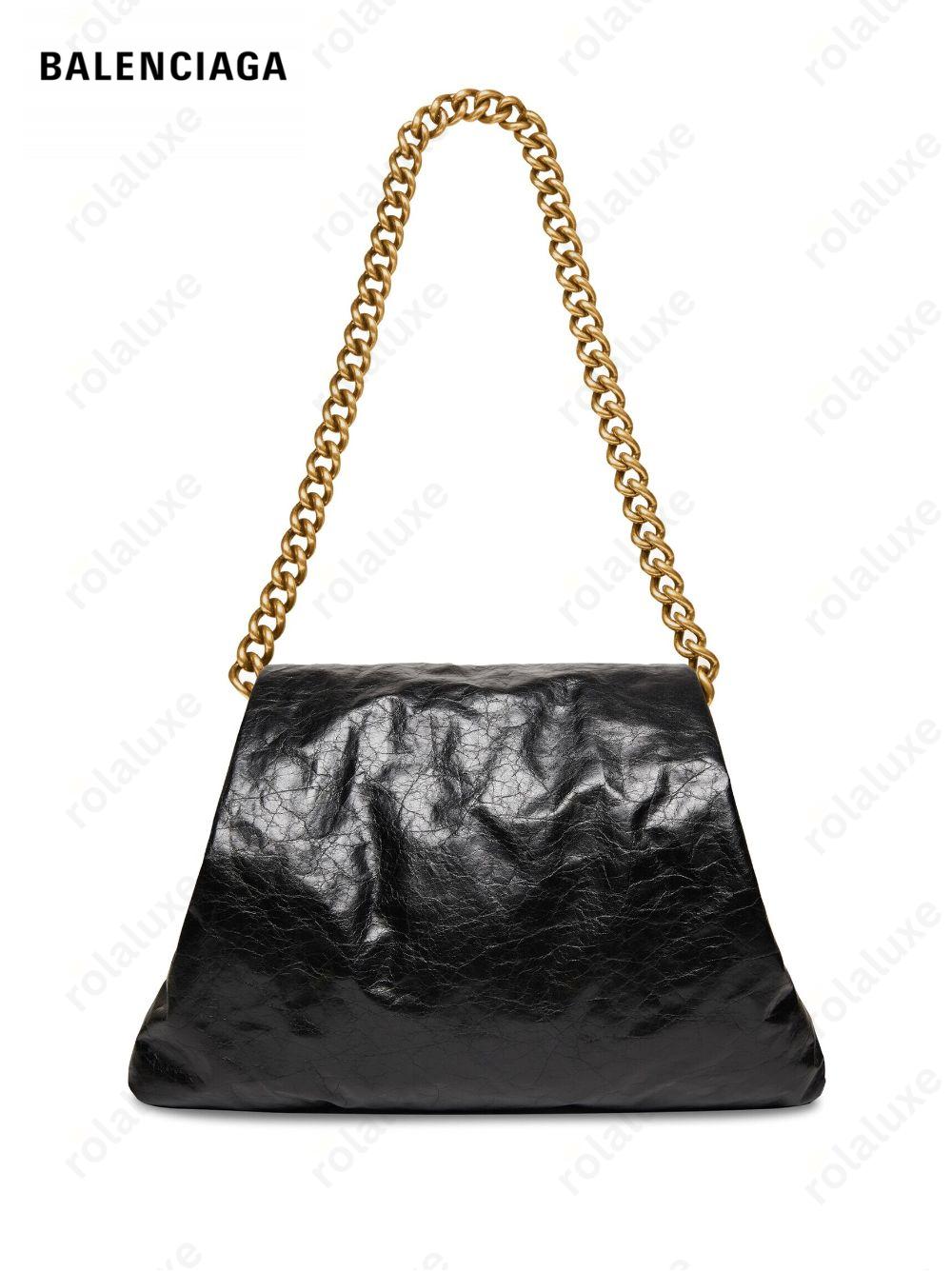 Puffer chain-strap tote