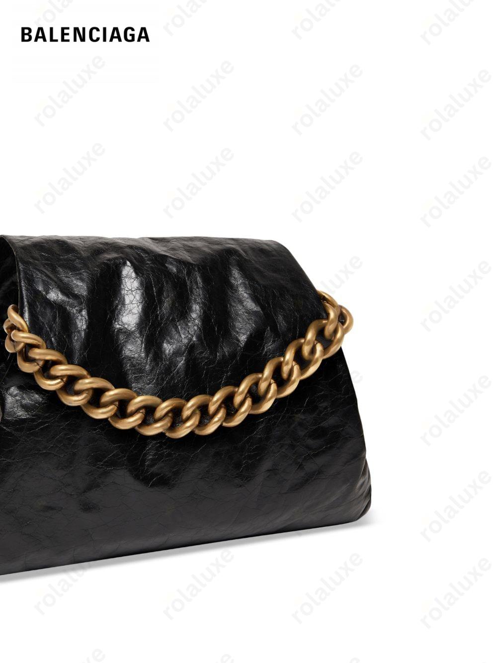 Puffer chain-strap tote