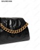 Puffer chain-strap tote