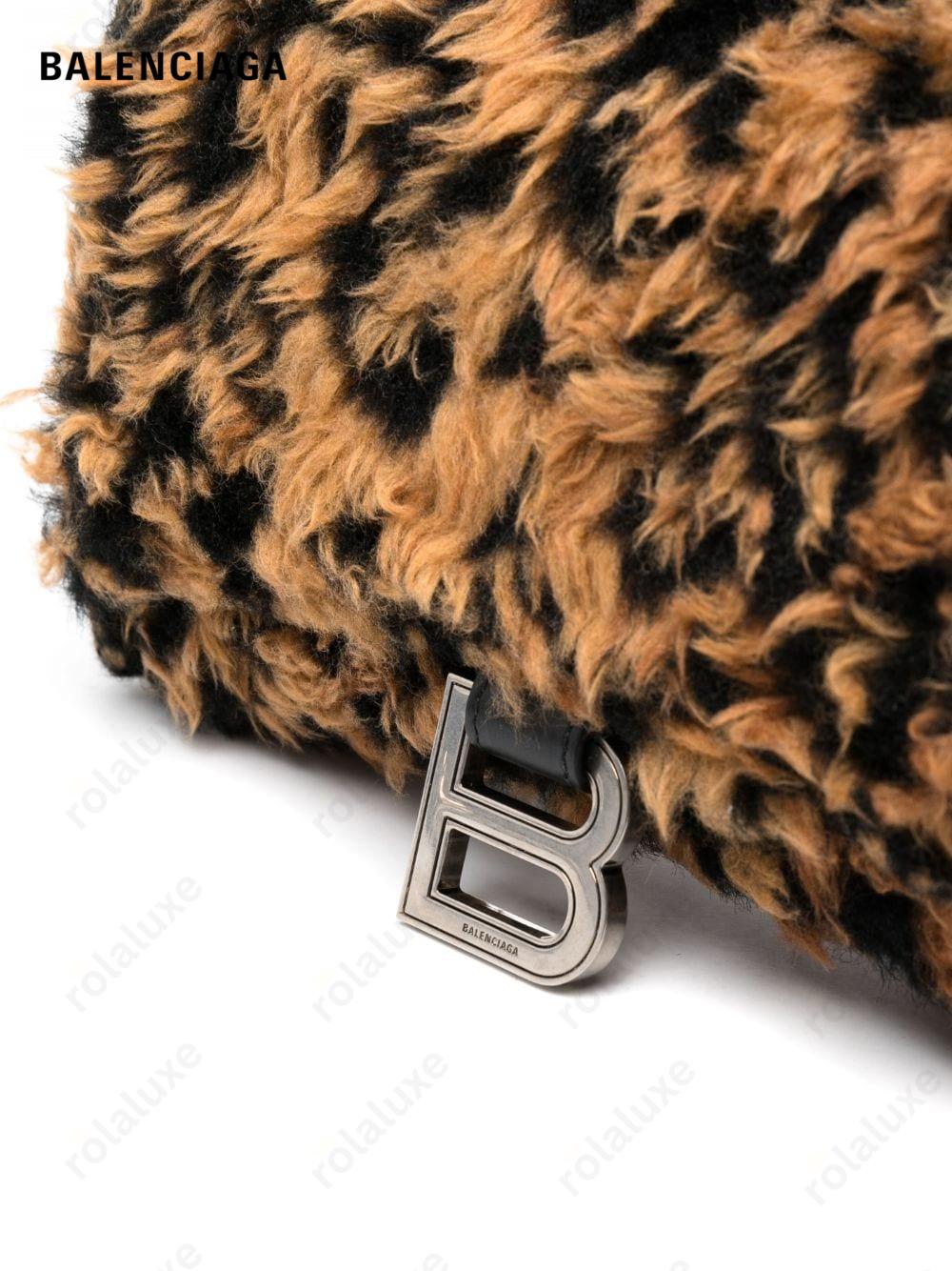 Hourglass fleece clutch bag