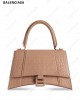 Hourglass crocodile-embossed bag