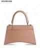 Hourglass crocodile-embossed bag