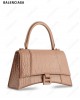 Hourglass crocodile-embossed bag