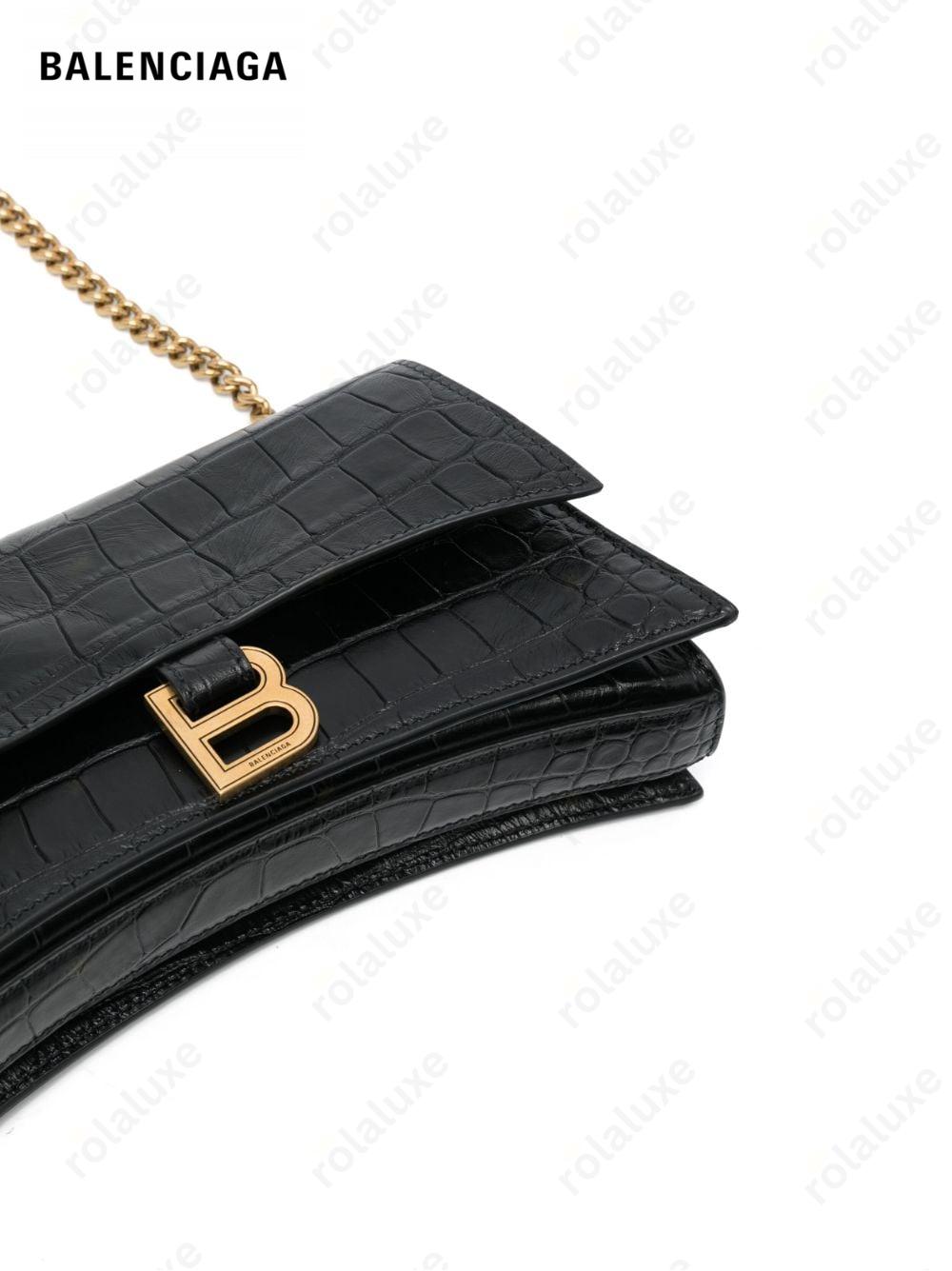 Crush crocodile-embossed shoulder bag