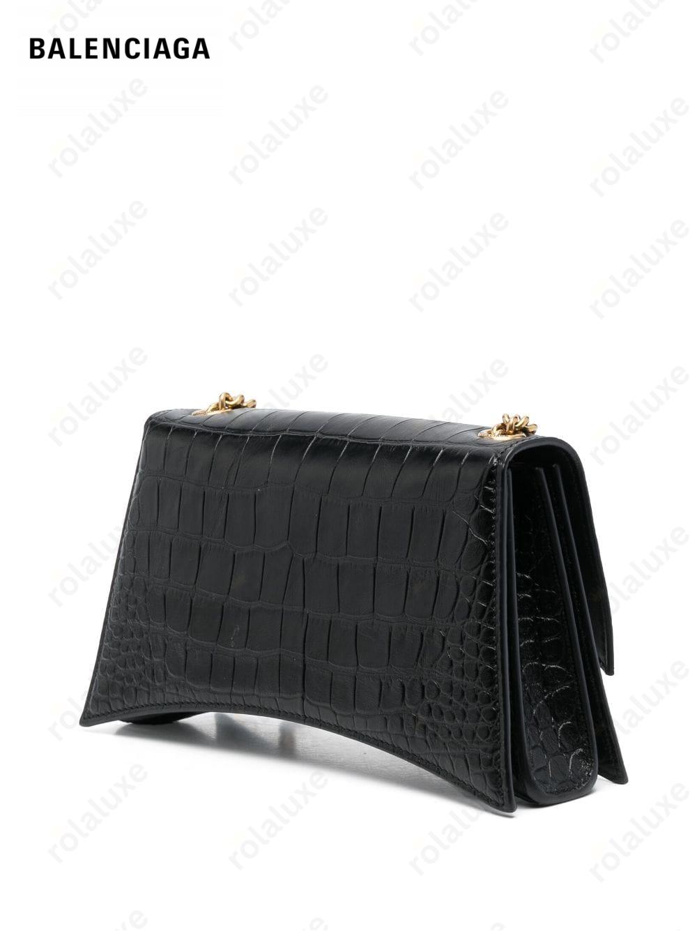 Crush crocodile-embossed shoulder bag