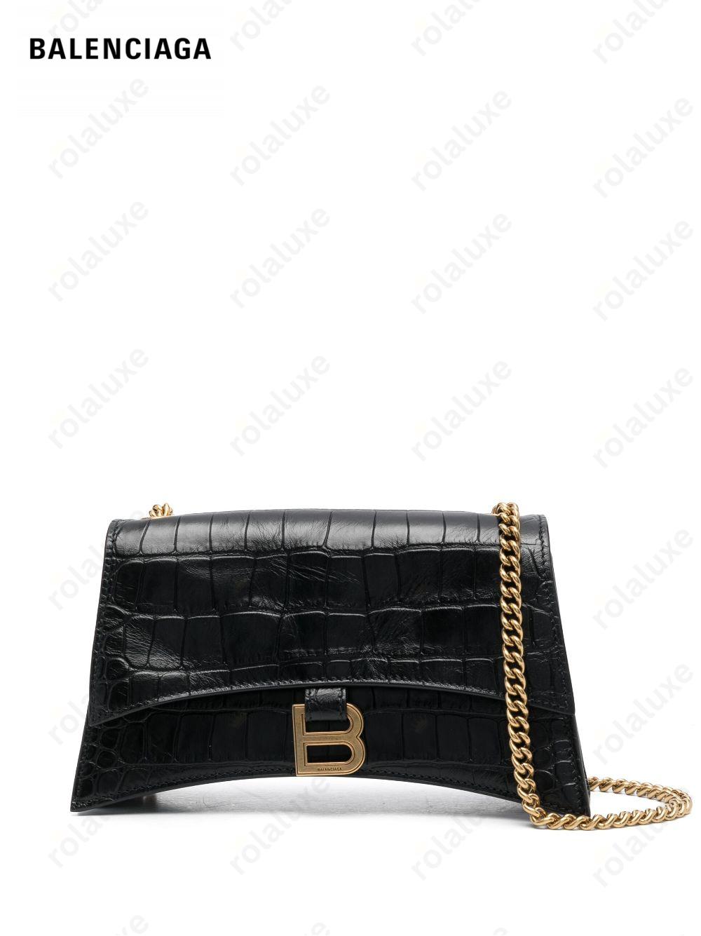 Crush crocodile-embossed shoulder bag