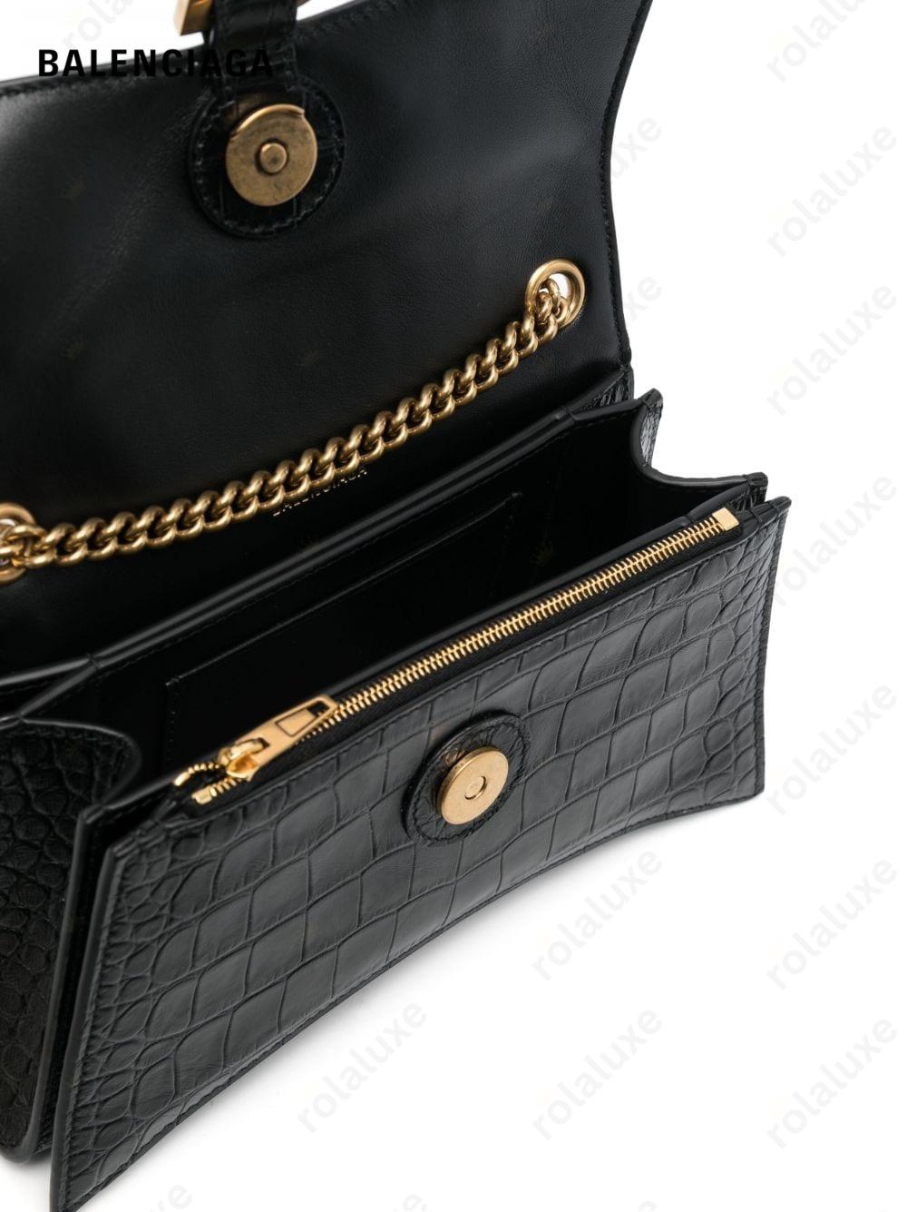 Crush crocodile-embossed shoulder bag