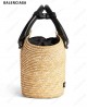 mini braided-raffia tote bag