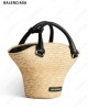 mini braided-raffia tote bag