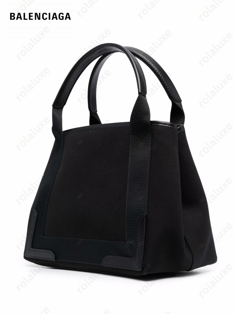 Navy Cabas logo tote bag