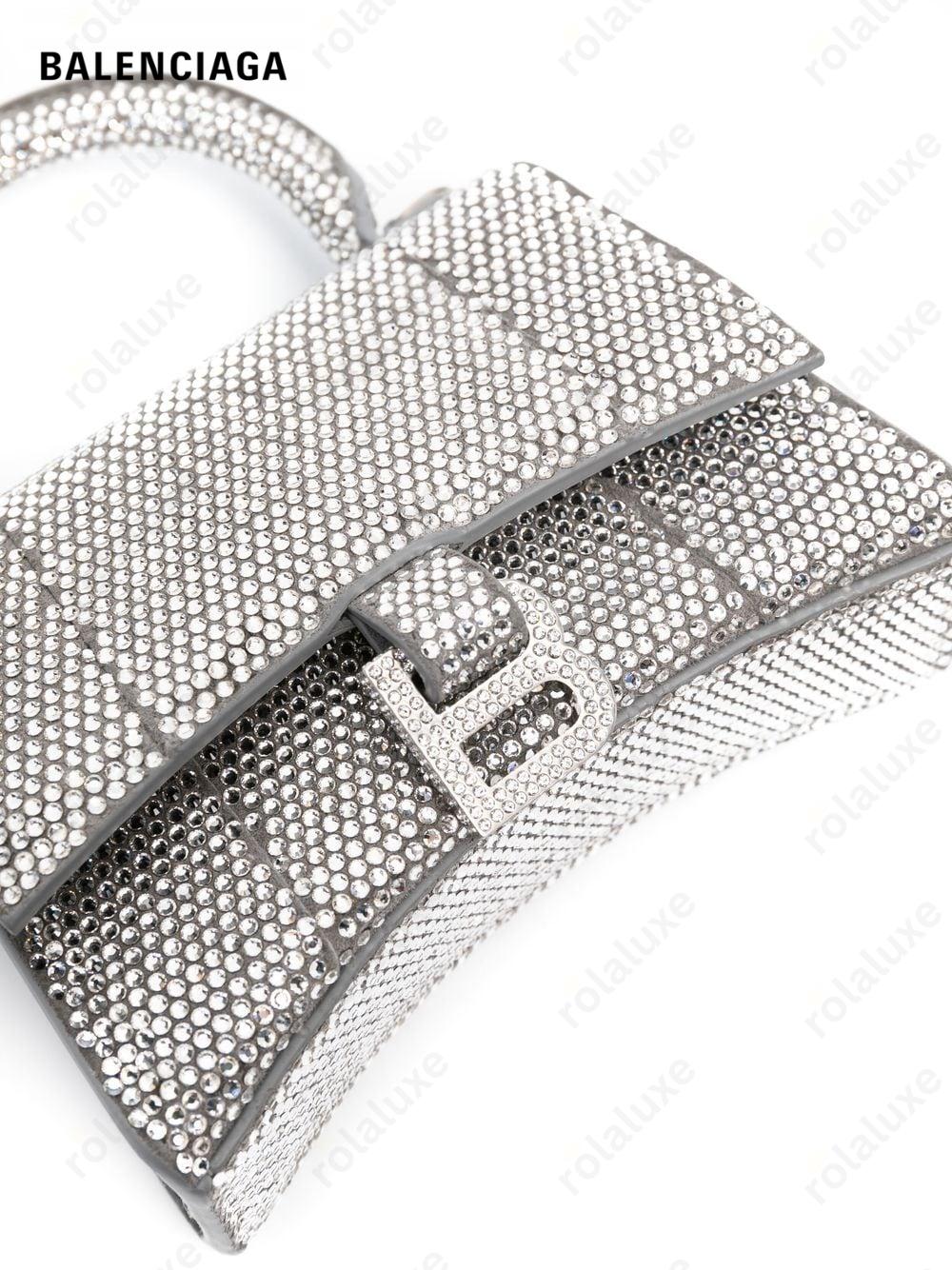 Hourglass crystal-embellished mini bag