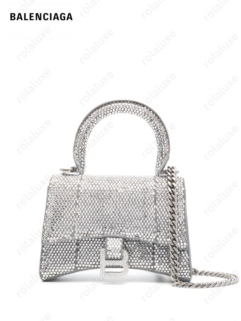 Hourglass crystal-embellished mini bag