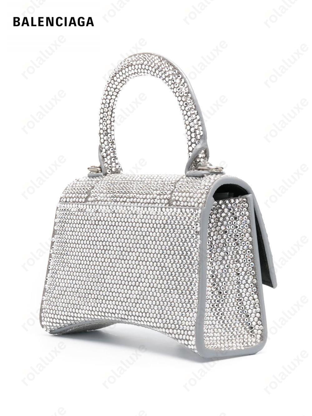 Hourglass crystal-embellished mini bag