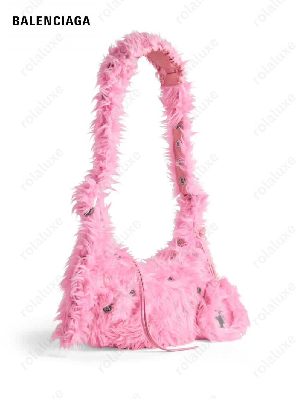 Le Cagole XS faux-fur shoulder bag