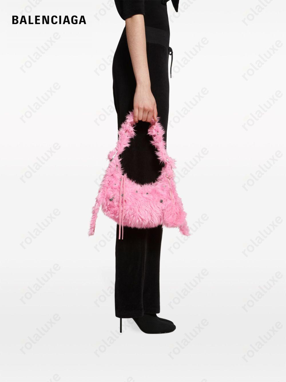 Le Cagole XS faux-fur shoulder bag