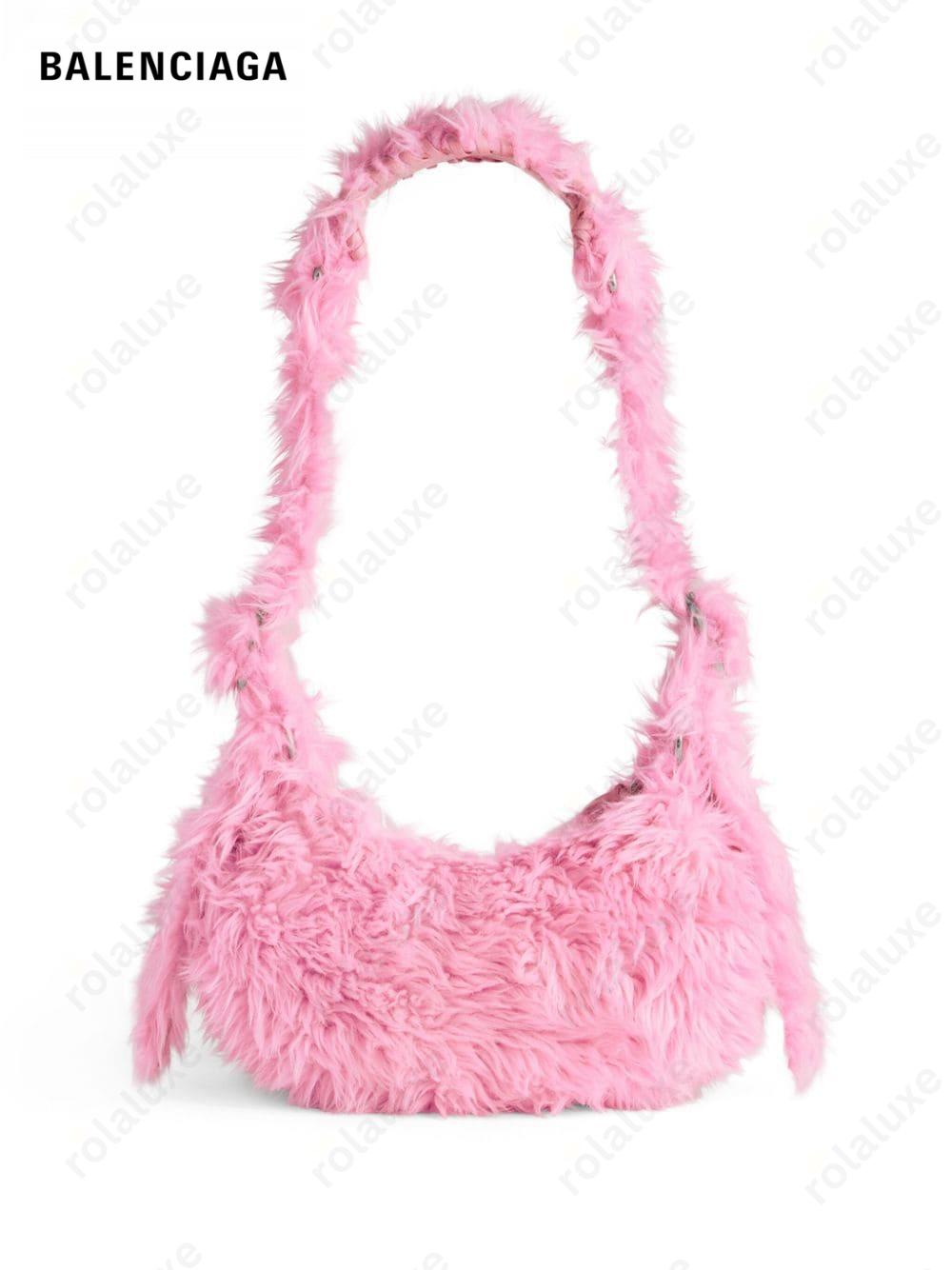 Le Cagole XS faux-fur shoulder bag