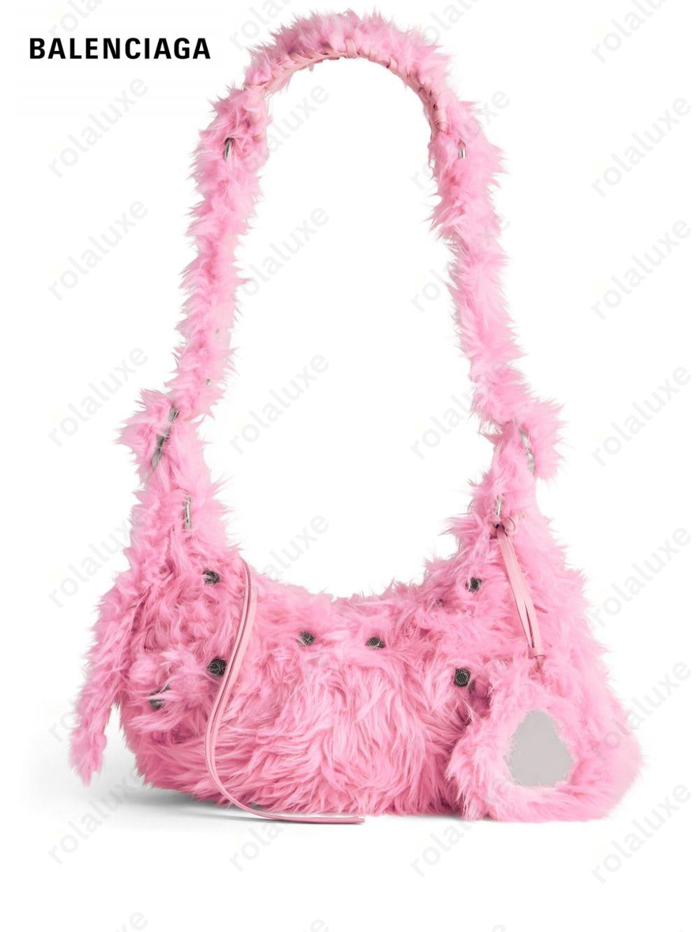 Le Cagole XS faux-fur shoulder bag