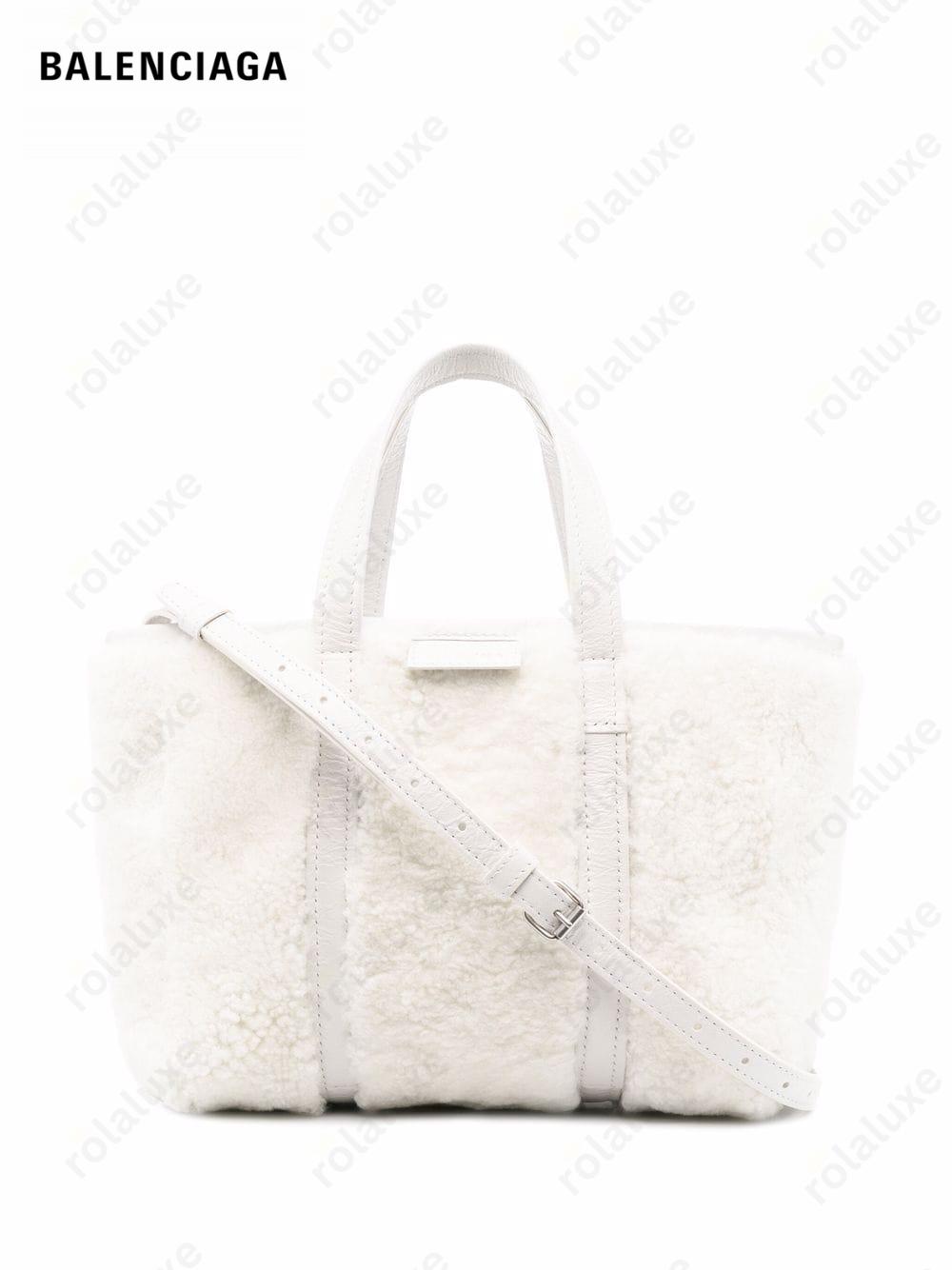 small Barbes East-West shearling shopper tote bag