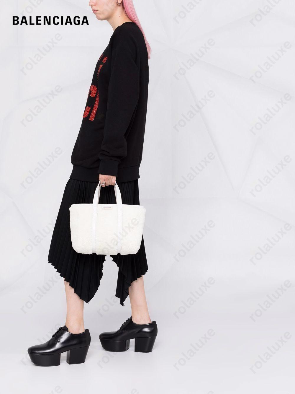 small Barbes East-West shearling shopper tote bag