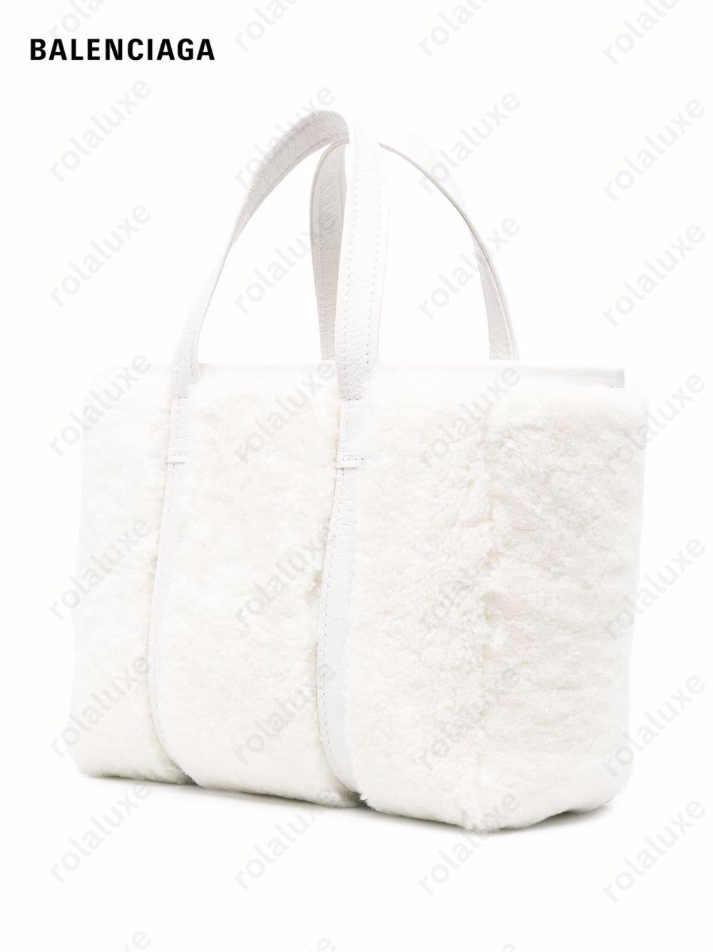 small Barbes East-West shearling shopper tote bag