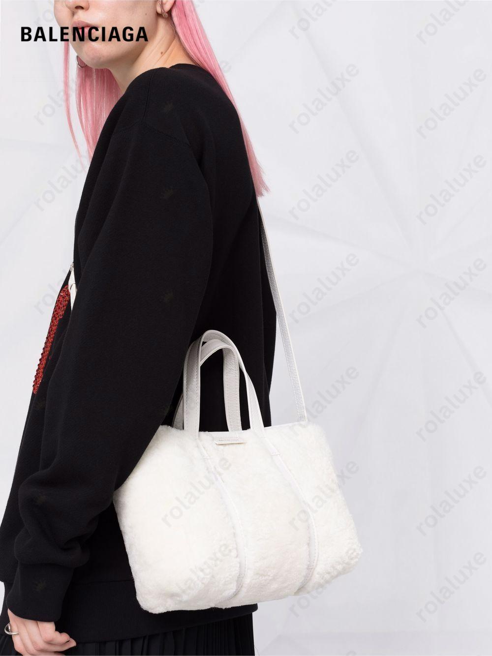 small Barbes East-West shearling shopper tote bag