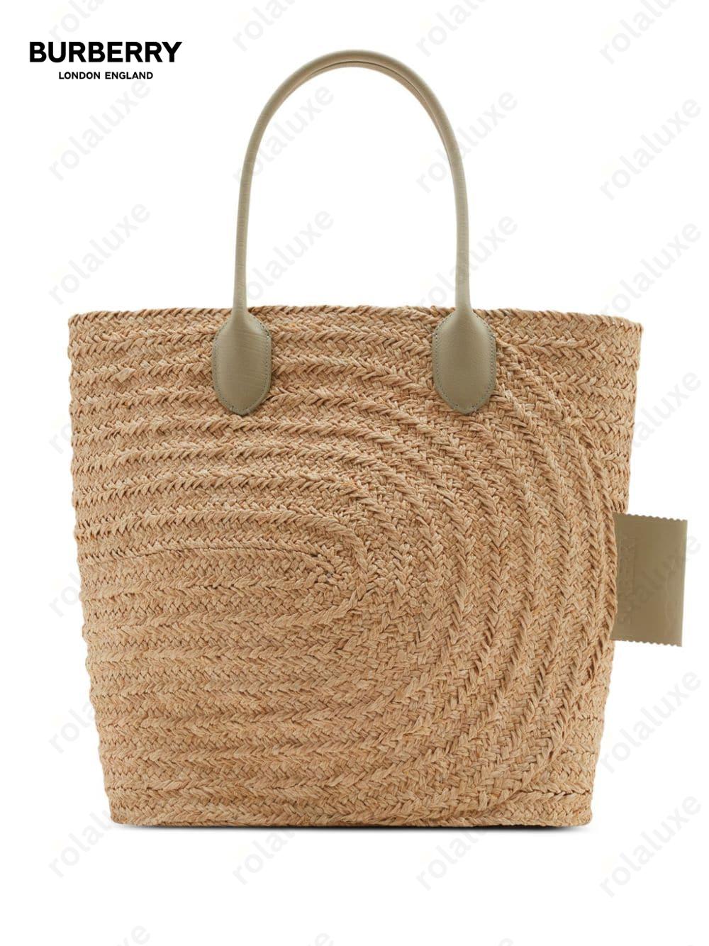 woven-raffia tote bag