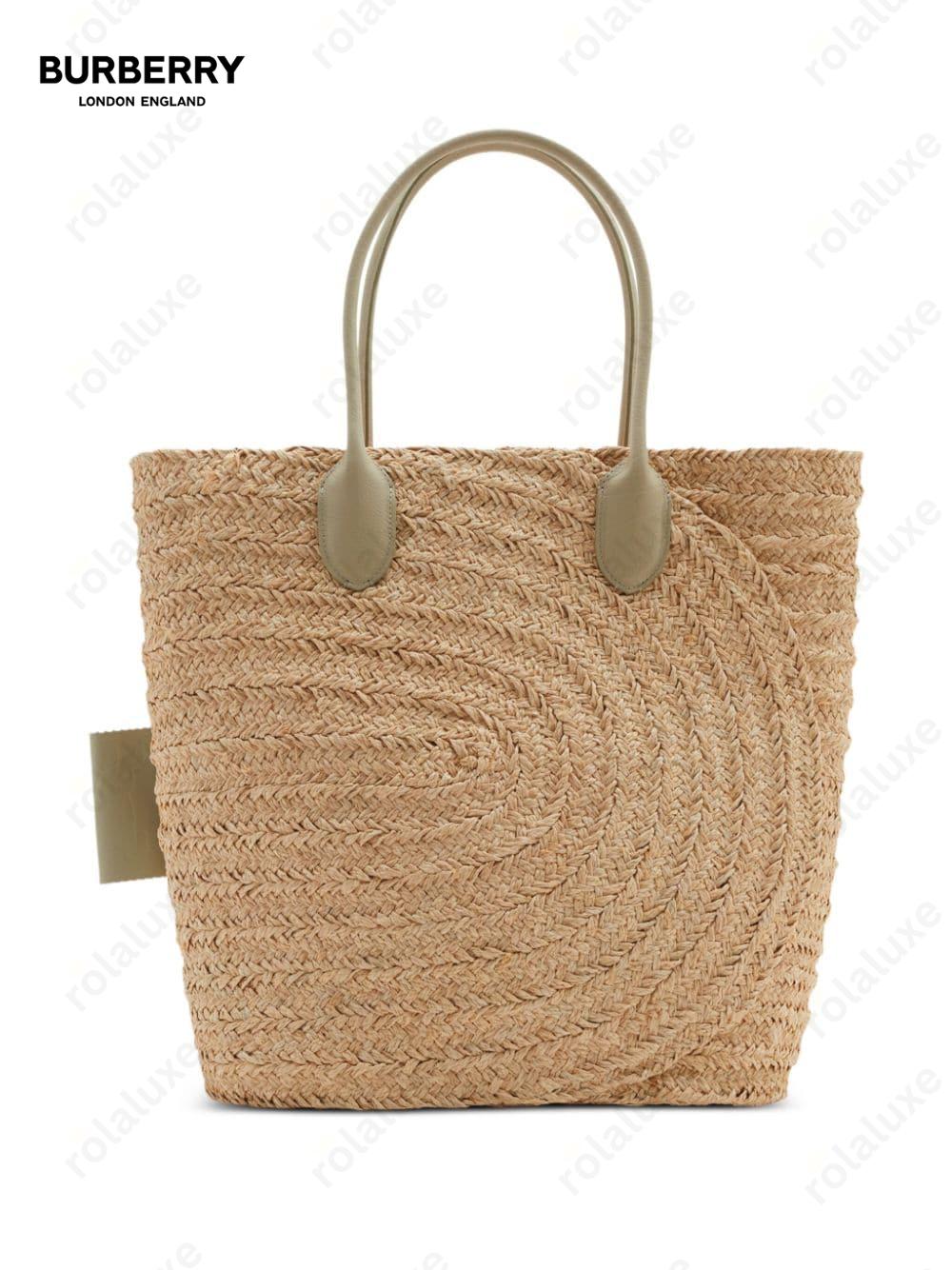 woven-raffia tote bag