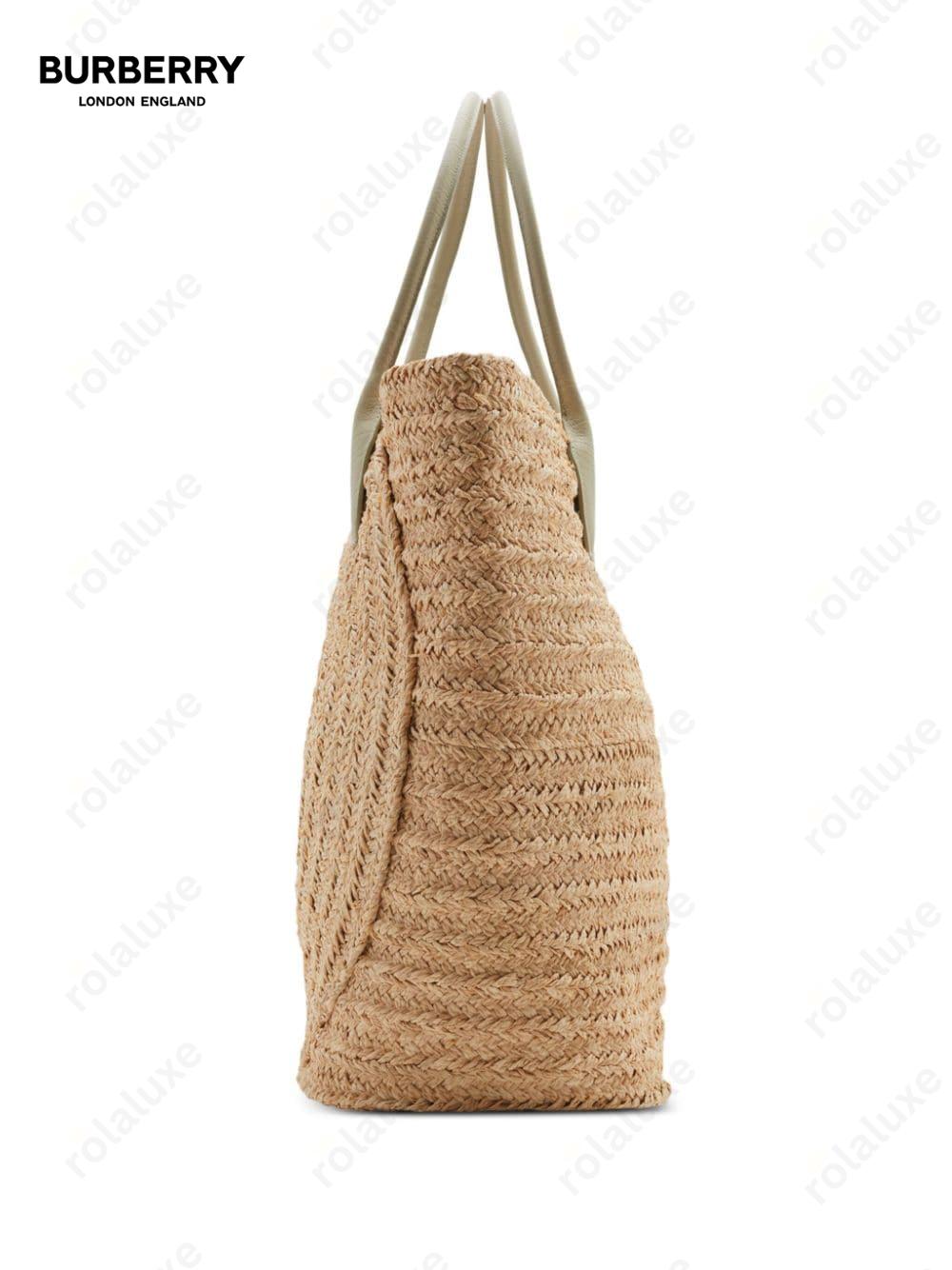 woven-raffia tote bag