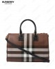 medium check-pattern leather bowling bag